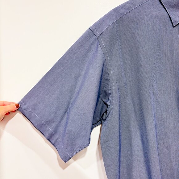 JOSEPH & FEISS | Blue micro-check short-sleeve shirt | Soft modal blend | XL * - Picture 4 of 7